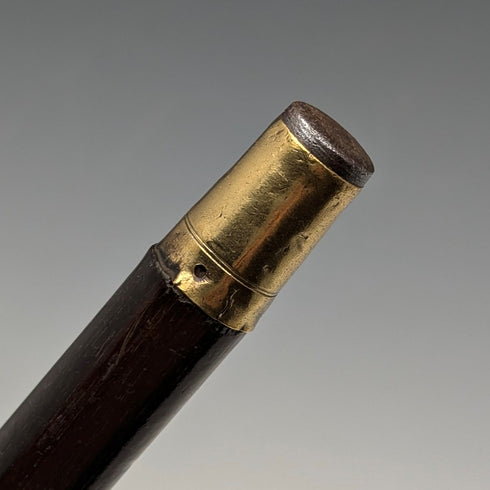 1925年 英国ヴィンテージ 紳士用 純銀製 丸ハンドル ステッキ 杖 84cm