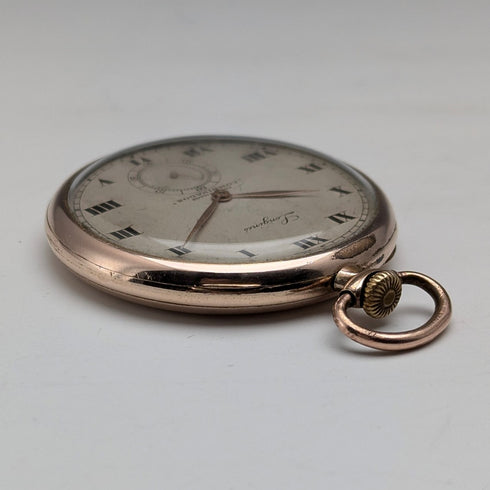 Circa 1931 Vintage Longines Pocket Watch Thin Gold-Plated Case Cal18.69Z In Good Working Condition