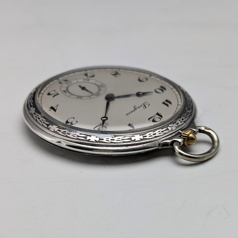 Circa 1925 Vintage Longines Pocket Watch Thin Niello Case Cal18.79N In good working order