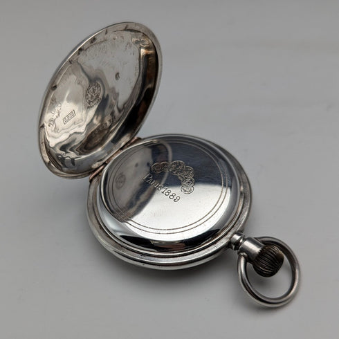 Antique Billodes/Zenith pocket watch, circa 1913, engraved silver side hunter case, in working condition