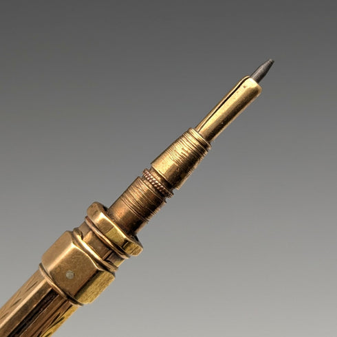 1900年頃 アンティーク 金張り 伸縮式 ペンシル&つけペン