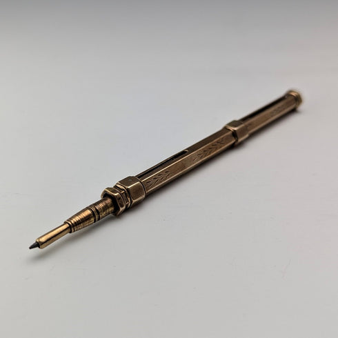 1900年頃 アンティーク 金張り 伸縮式 ペンシル&つけペン