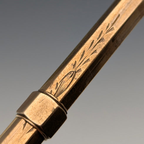 1900年頃 アンティーク 金張り 伸縮式 ペンシル&つけペン