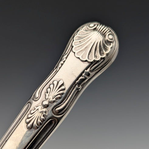 1850 British antique pure silver fish server pair, 370g total, HJ Lias&Son