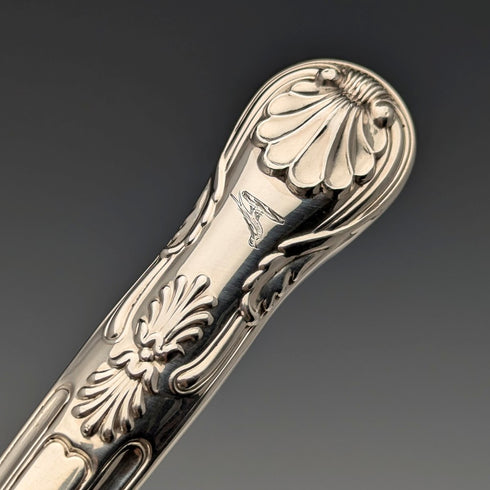 1836 British antique pure silver fish cutlery, 3 pairs, total weight 319g, Charles Needham