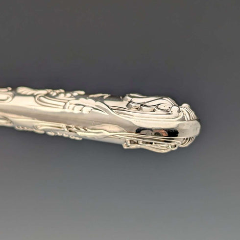 1836 British antique pure silver fish cutlery, 3 pairs, total weight 319g, Charles Needham