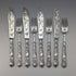 1840 British Antique Pure Silver Handle Fish Cutlery, 4 Pairs, William Sansom