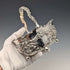 1896 British antique sterling silver basket with earrings and movable handles, 159g, John Round