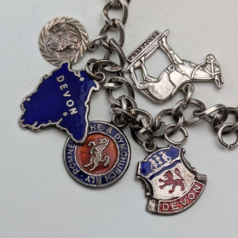 1970s British vintage sterling silver charm bracelet 30g