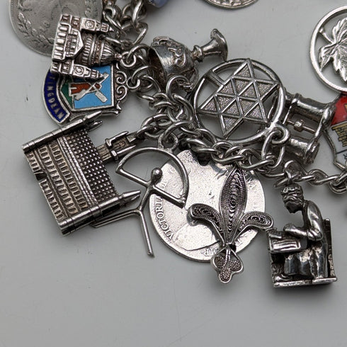 1970 年代英國復古純銀吊飾手鍊 68 克