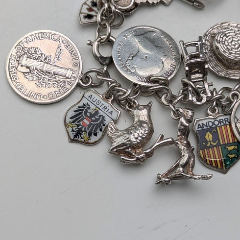 1970 年代英國復古純銀吊飾手鍊 68 克