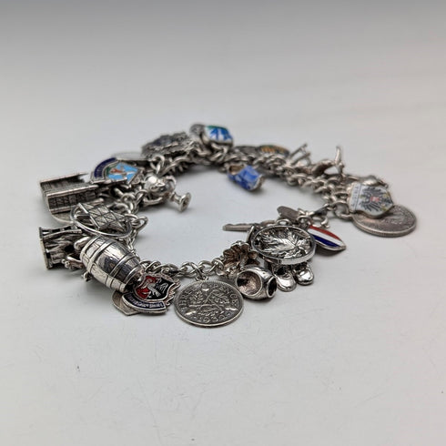 1970 年代英國復古純銀吊飾手鍊 68 克