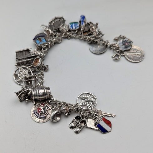 1970 年代英國復古純銀吊飾手鍊 68 克