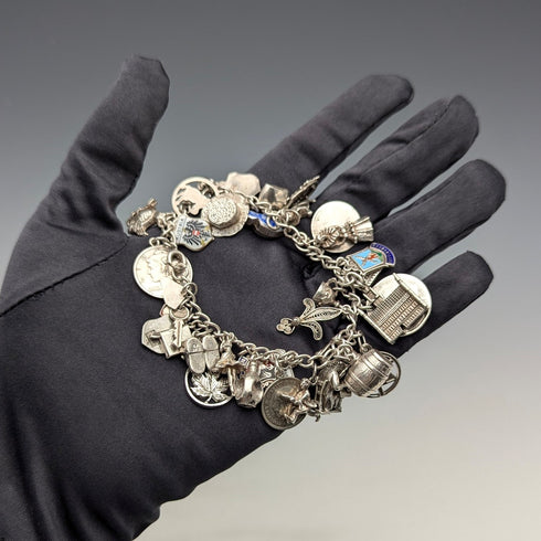 1970 年代英國復古純銀吊飾手鍊 68 克