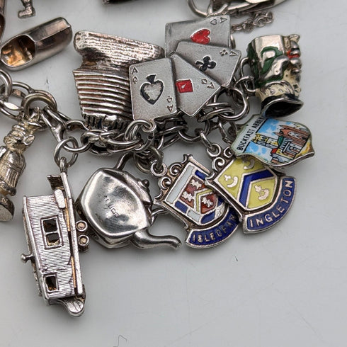 1970 年代英國復古純銀吊飾手鍊 89 克