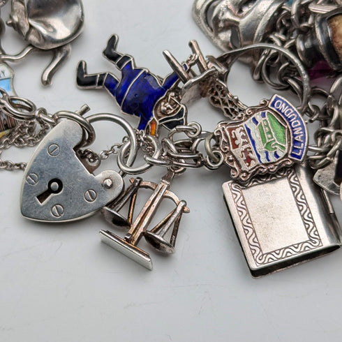 1970 年代英國復古純銀吊飾手鍊 89 克