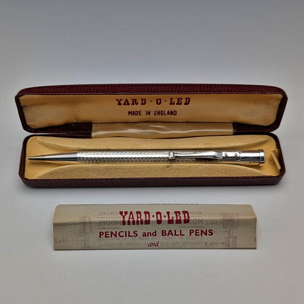 1965 British Yard O'Red Sterling Silver Push-Pull Pencil in Case