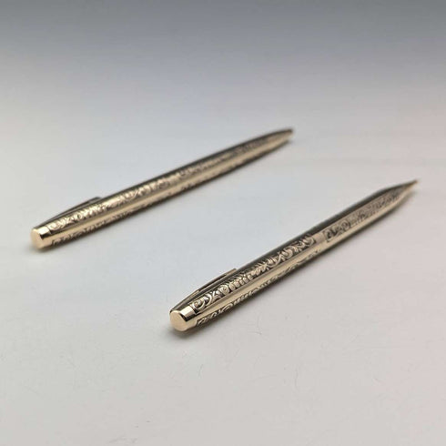 美國復古 Schafer K12 鍍金自動鉛筆/原子筆套裝附盒