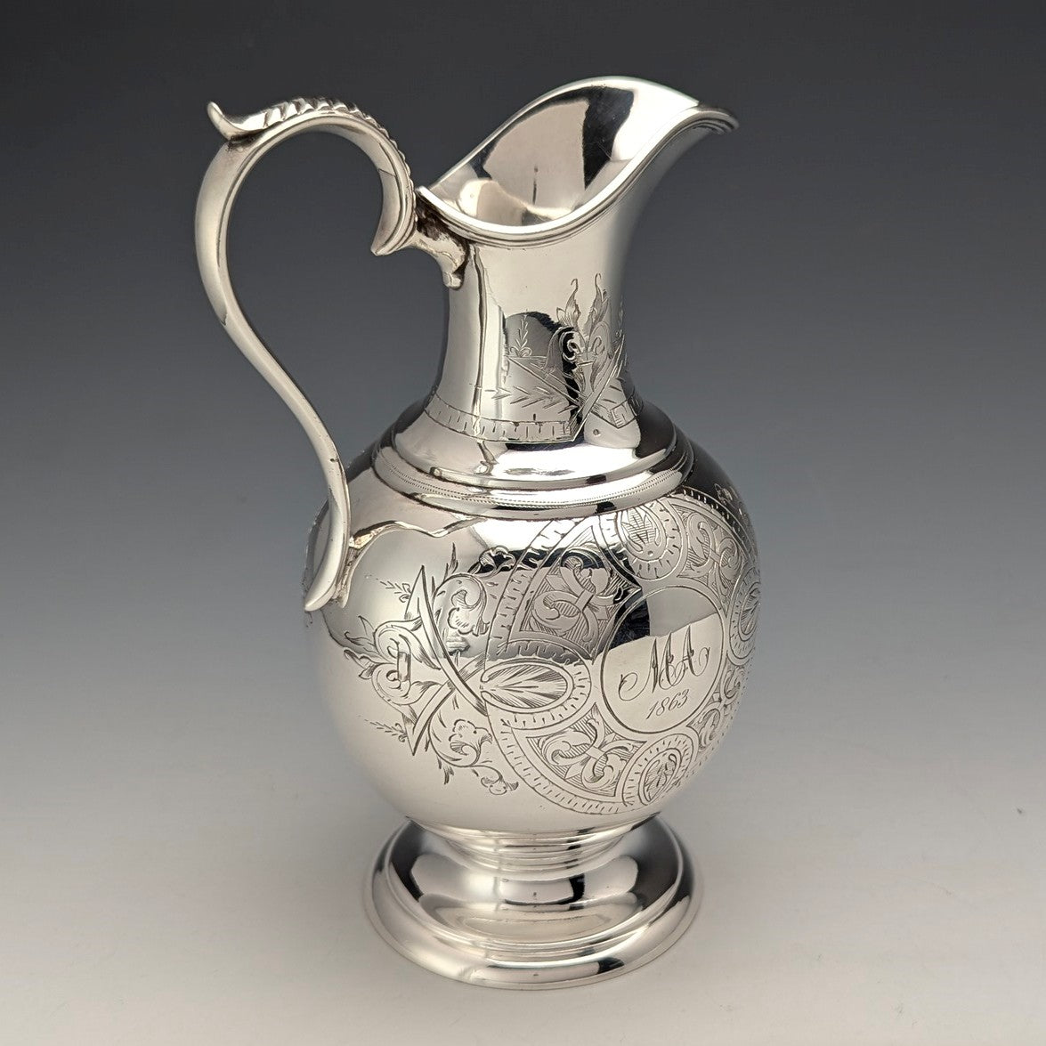 1863年 英国アンティーク シルバープレート製 水差しスタイル クリームジャグ – SILVER-LUG