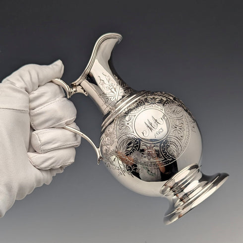 1863年 英国アンティーク シルバープレート製 水差しスタイル クリームジャグ