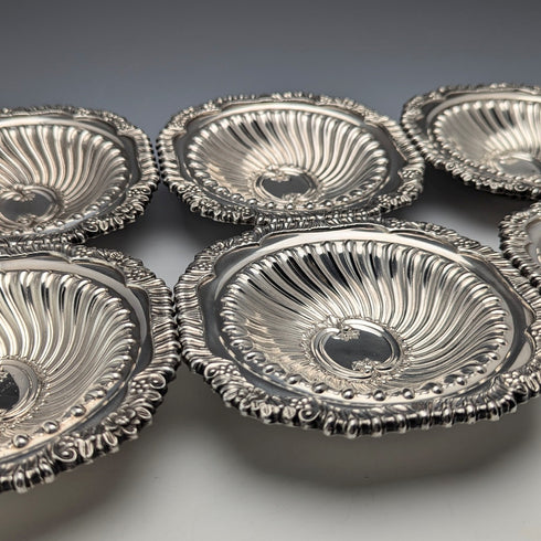 Set of 6 vintage British silver plate bowl dishes