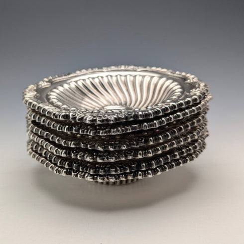 Set of 6 vintage British silver plate bowl dishes