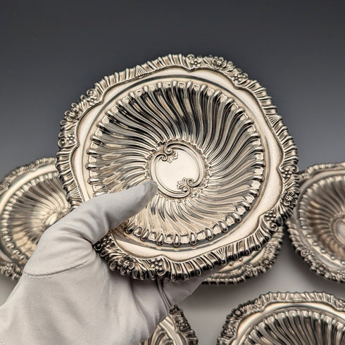 Set of 6 vintage British silver plate bowl dishes