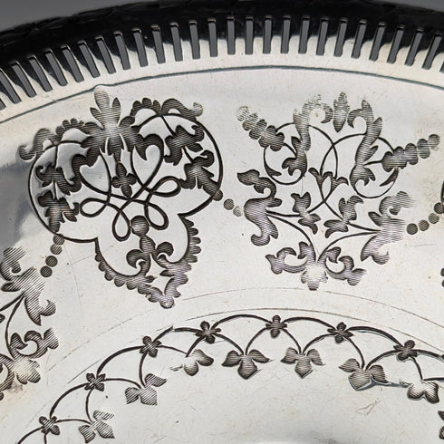 約 1900 年英國古董鍍銀籃子帶活動手柄 Roberts&Belk