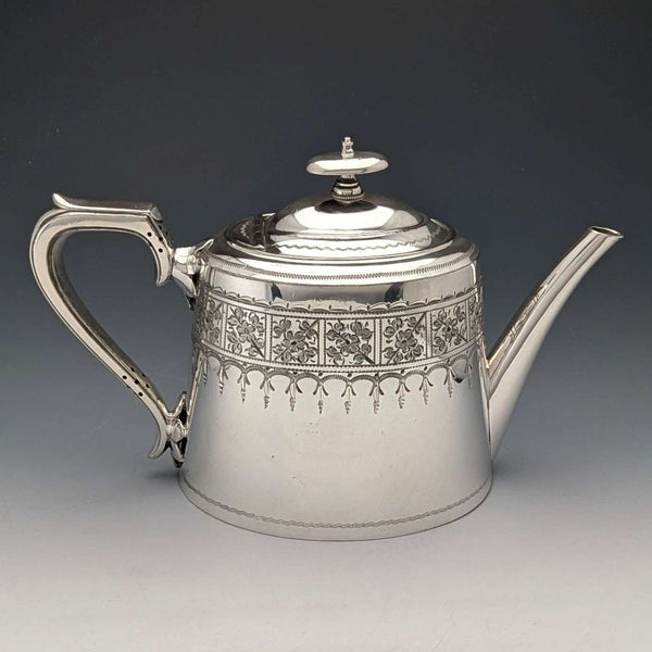 約 1900 年英國古董鍍銀茶壺 Walker & Hall