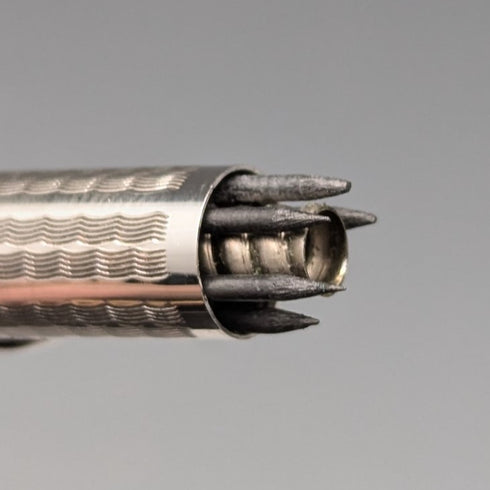 1965 British Yard O'Red Sterling Silver Push-Pull Pencil in Case