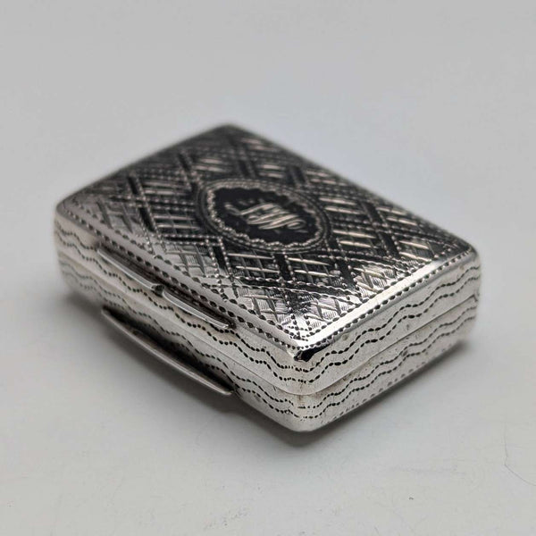 1834 British antique sterling silver vinaigrette with sponge by Edwin Jones