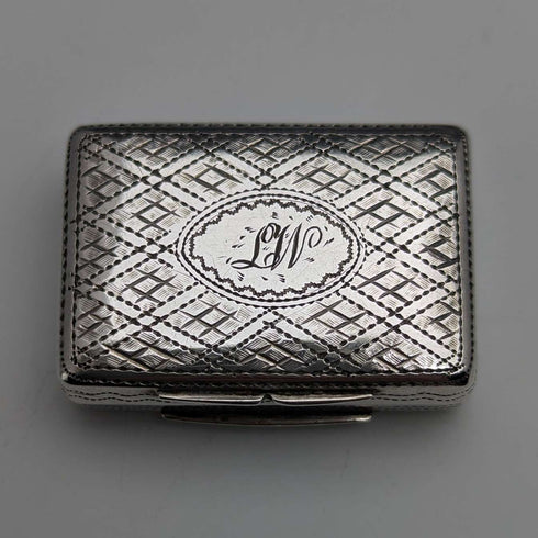 1834 British antique sterling silver vinaigrette with sponge by Edwin Jones