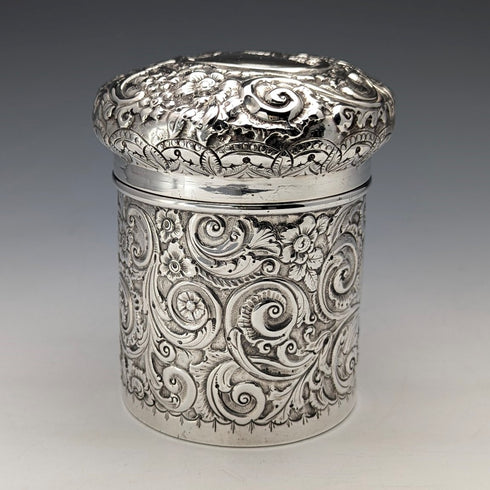 1893 British Antique Sterling Silver Tea Caddy 116g Hayes Brothers