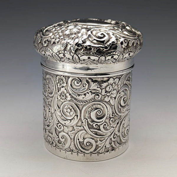 1893 British Antique Sterling Silver Tea Caddy 116g Hayes Brothers