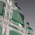 Antique British silver-lidded green cut glass portable perfume bottle