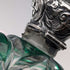 Antique British silver-lidded green cut glass portable perfume bottle