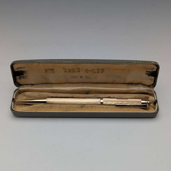 British Vintage Yard O' Red Rolled Gold Propelled Pencil in Case