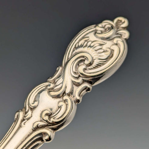 1882 British Antique Silver Plate Cutlery Set of 6 Pairs with Carved Blades, Elkington