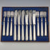 Circa 1870 British antique pure silver fish cutlery set of 6 pairs, total weight 624g, John Gilbert