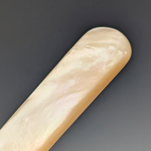 約 1881 年英國古董白色珍珠手柄甜點餐具 10 對套裝木盒裝