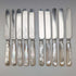 1890 British antique white mother-of-pearl handle dessert cutlery set of 10 in wooden box