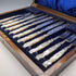 Circa 1890 British antique white mother-of-pearl handle dessert cutlery set of 5.5 in wooden box