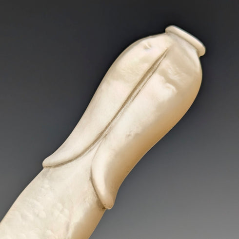 1890年頃 英国アンティーク 白蝶貝ハンドル デザートカトラリー5.5ペアセット 木箱入り