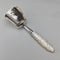 1890 British antique sterling silver and white mother of pearl handle tea caddy spoon Hilliard & Thomason