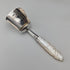 1890 British antique sterling silver and white mother of pearl handle tea caddy spoon Hilliard & Thomason
