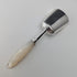 1890 British antique sterling silver and white mother of pearl handle tea caddy spoon Hilliard & Thomason