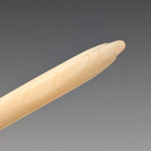 1890 British antique sterling silver and white mother of pearl handle tea caddy spoon Hilliard & Thomason