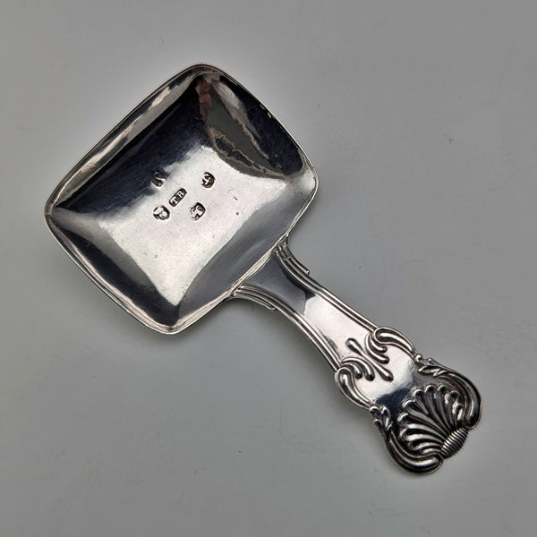 1822 British antique sterling silver tea caddy spoon by Thomas Bartleet