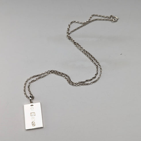 1977 年英國復古純銀錠吊飾 1/2 金衡盎司,搭配純銀鍊