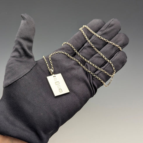 1977 年英國復古純銀錠吊飾 1/2 金衡盎司,搭配純銀鍊